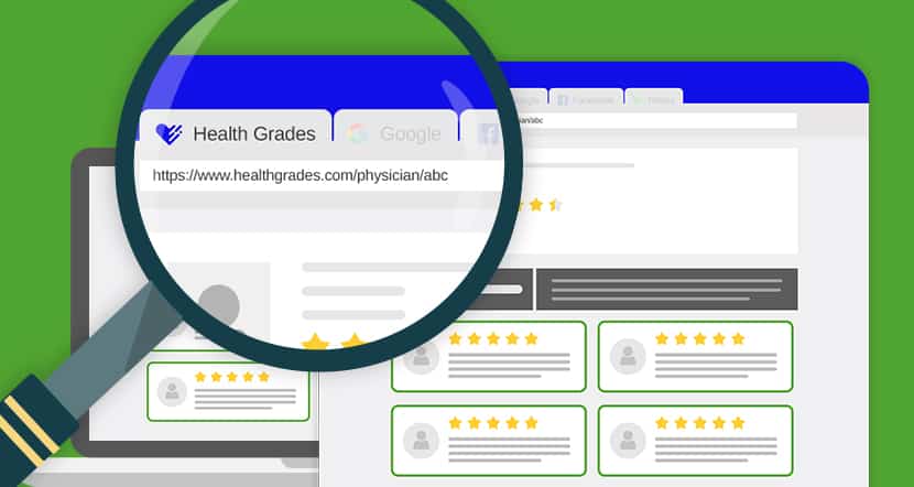 Healthgrades Leave Review Setup Page Graphics - Health Grades